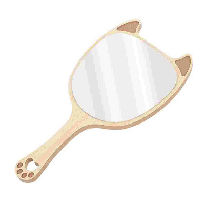 Ξύλινη λαβή Καθρέφτες ματαιοδοξίας Ταξιδεύοντας χειρός Major Girl Cosmetics Design Woman