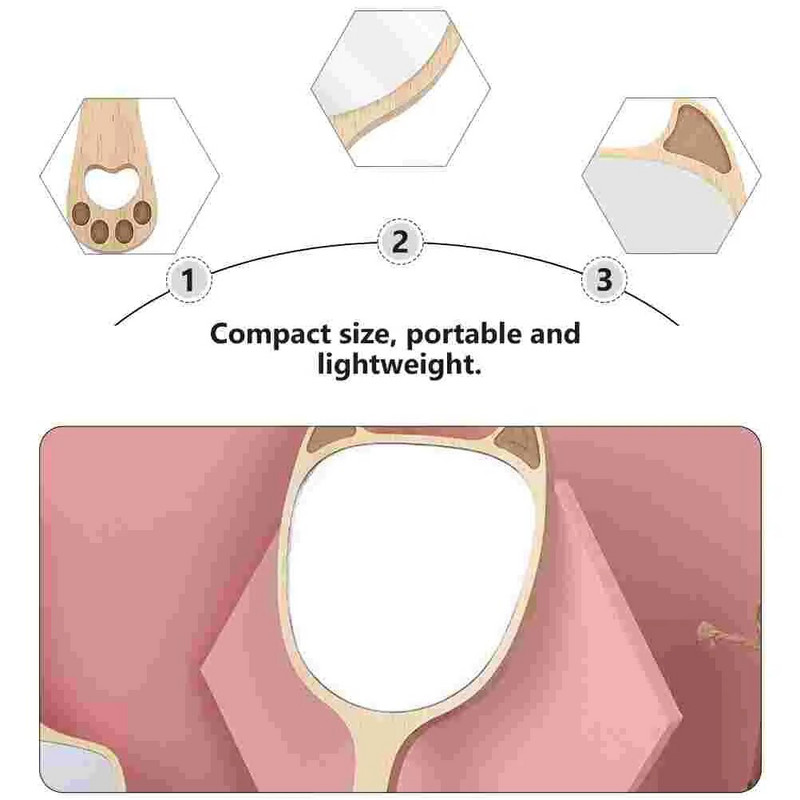 Ξύλινη λαβή Καθρέφτες ματαιοδοξίας Ταξιδεύοντας χειρός Major Girl Cosmetics Design Woman