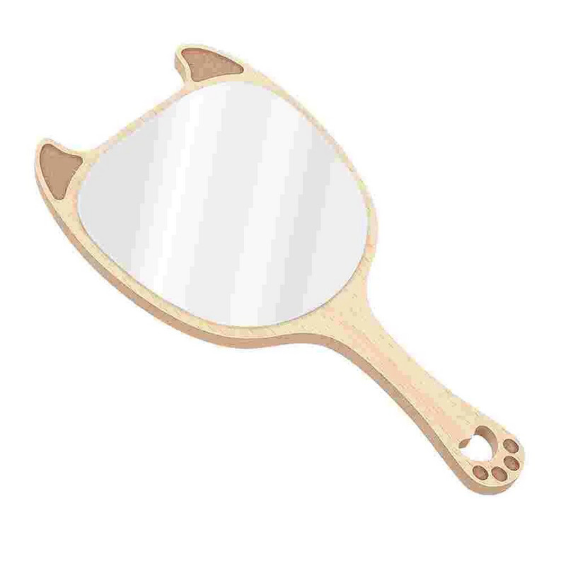 Ξύλινη λαβή Καθρέφτες ματαιοδοξίας Ταξιδεύοντας χειρός Major Girl Cosmetics Design Woman