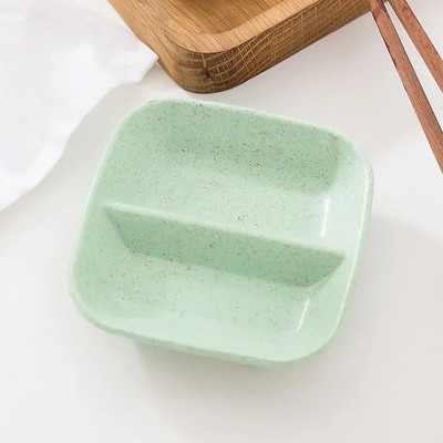 Kuchynský korenie tanier kreatívny pšeničný slamený tanier plastový tanier na občerstvenie uhorky podšálka domáci riad omáčka namáčanie občerstvenie tanier