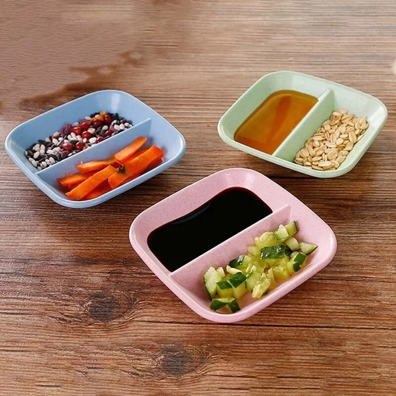 Kuchynský korenie tanier kreatívny pšeničný slamený tanier plastový tanier na občerstvenie uhorky podšálka domáci riad omáčka namáčanie občerstvenie tanier