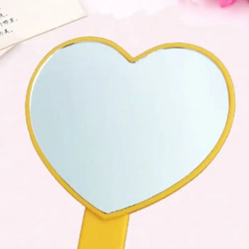 Φορητός καθρέφτης χειρός σε σχήμα καρδιάς με λαβή Candy Color Cosmetic Tools Dropship