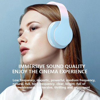 Ασύρματο ακουστικό DR56 Gradient Color Ακουστικό Bluetooth Hifi Gaming Αθλητικά ακουστικά μείωσης θορύβου για υπολογιστή Δώρο για αγόρι κορίτσι