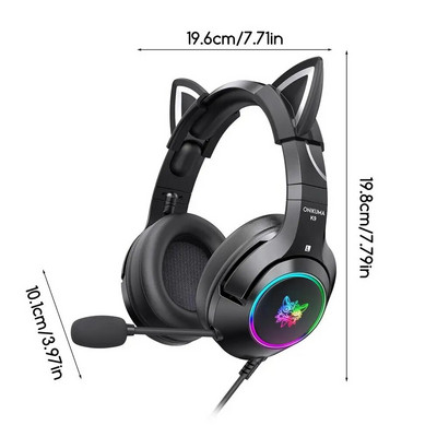 Căști de gaming ONIKUMA K8 Căști cu fir RGB cu anulare a zgomotului Căști pentru gamer pentru jocuri PC/XBox One/Accesorii pentru computere laptop