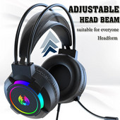 Căști de gaming Căști stereo surround bass pentru computer PC Gamer Căști cu anulare a zgomotului cu lumină LED pentru microfon
