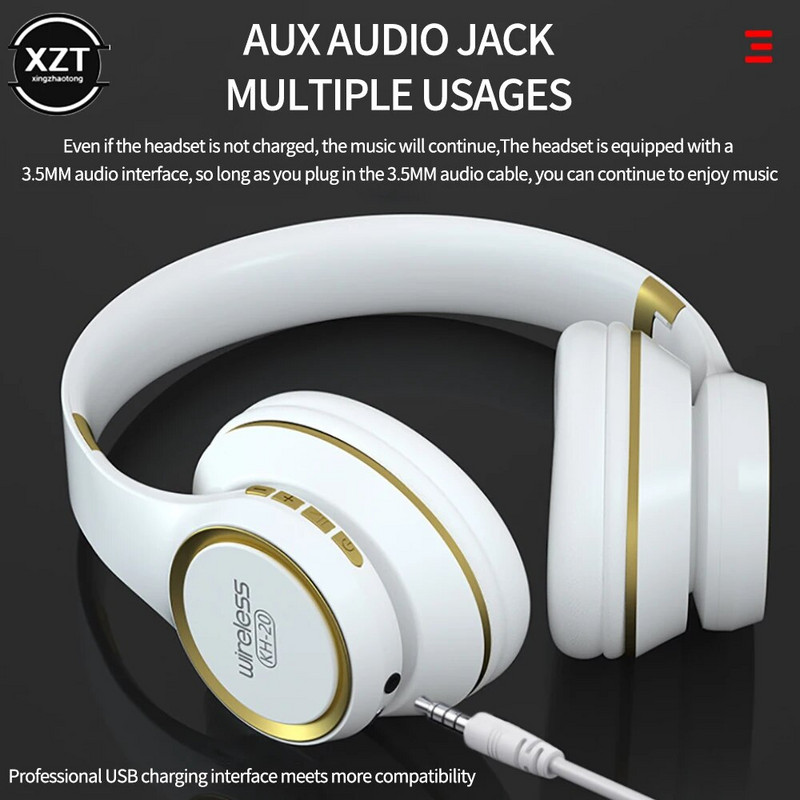 Belaidės „Bluetooth“ ausinės per ausis sulankstomos spalvingos stereofoninės kompiuterinės belaidės ausinės triukšmo panaikinimas HIFI TV žaidimų ausinės