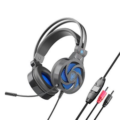 Căști PS5 cu ureche de pisică cu lumină LED RGB, microfon flexibil, căști pentru jocuri, 3,5 mm, sunet surround 3D, căști pentru computer pentru jucători de computer