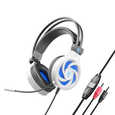 Căști PS5 cu ureche de pisică cu lumină LED RGB, microfon flexibil, căști pentru jocuri, 3,5 mm, sunet surround 3D, căști pentru computer pentru jucători de computer