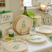 Kórejský keramický tanier s jednoduchými písmenami, krémová farba, raňajky, kreatívny domáci tanier na hlavné jedlo, odolný voči vysokým teplotám