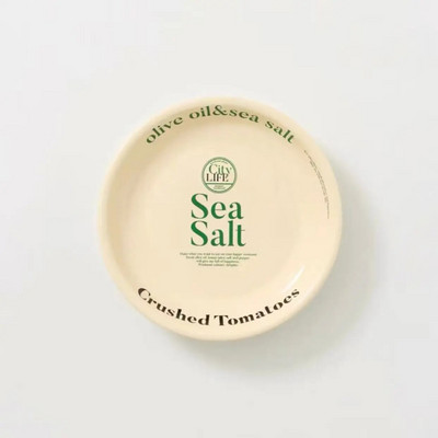 Kórejský keramický tanier s jednoduchými písmenami, krémová farba, raňajky, kreatívny domáci tanier na hlavné jedlo, odolný voči vysokým teplotám