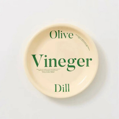 Kórejský keramický tanier s jednoduchými písmenami, krémová farba, raňajky, kreatívny domáci tanier na hlavné jedlo, odolný voči vysokým teplotám