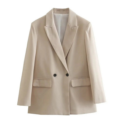 TRAF Blazer Office Femei Iarnă Masculin Blazer Femei Jachetă dublu piept Femei Streetwear Mantoane Manecă lungă Femei Blazer