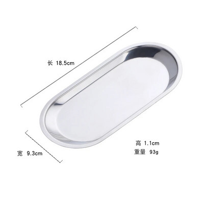 Severský štýl, oválny servírovací podnos na šperky, tanier z nehrdzavejúcej ocele, kovový úložný priestor, zlatá dekorácia, domáci organizér