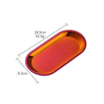 Severský štýl, oválny servírovací podnos na šperky, tanier z nehrdzavejúcej ocele, kovový úložný priestor, zlatá dekorácia, domáci organizér