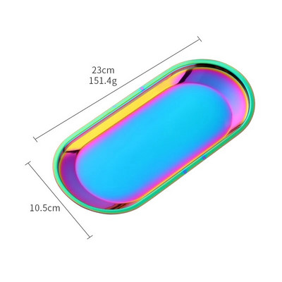 Severský štýl, oválny servírovací podnos na šperky, tanier z nehrdzavejúcej ocele, kovový úložný priestor, zlatá dekorácia, domáci organizér