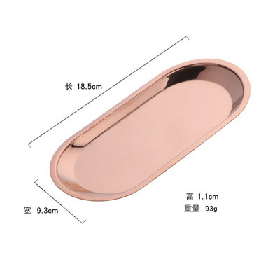 Severský štýl, oválny servírovací podnos na šperky, tanier z nehrdzavejúcej ocele, kovový úložný priestor, zlatá dekorácia, domáci organizér