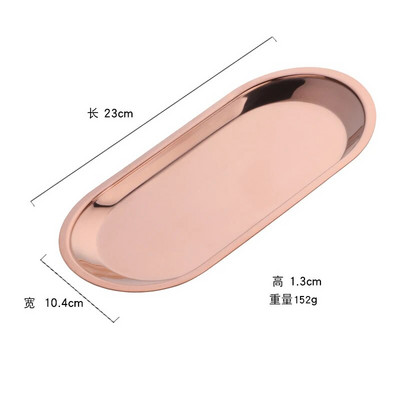 Severský štýl, oválny servírovací podnos na šperky, tanier z nehrdzavejúcej ocele, kovový úložný priestor, zlatá dekorácia, domáci organizér