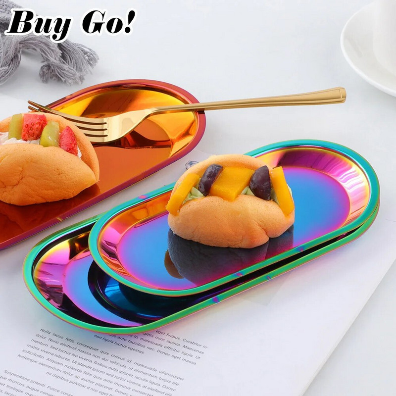 Severský štýl, oválny servírovací podnos na šperky, tanier z nehrdzavejúcej ocele, kovový úložný priestor, zlatá dekorácia, domáci organizér