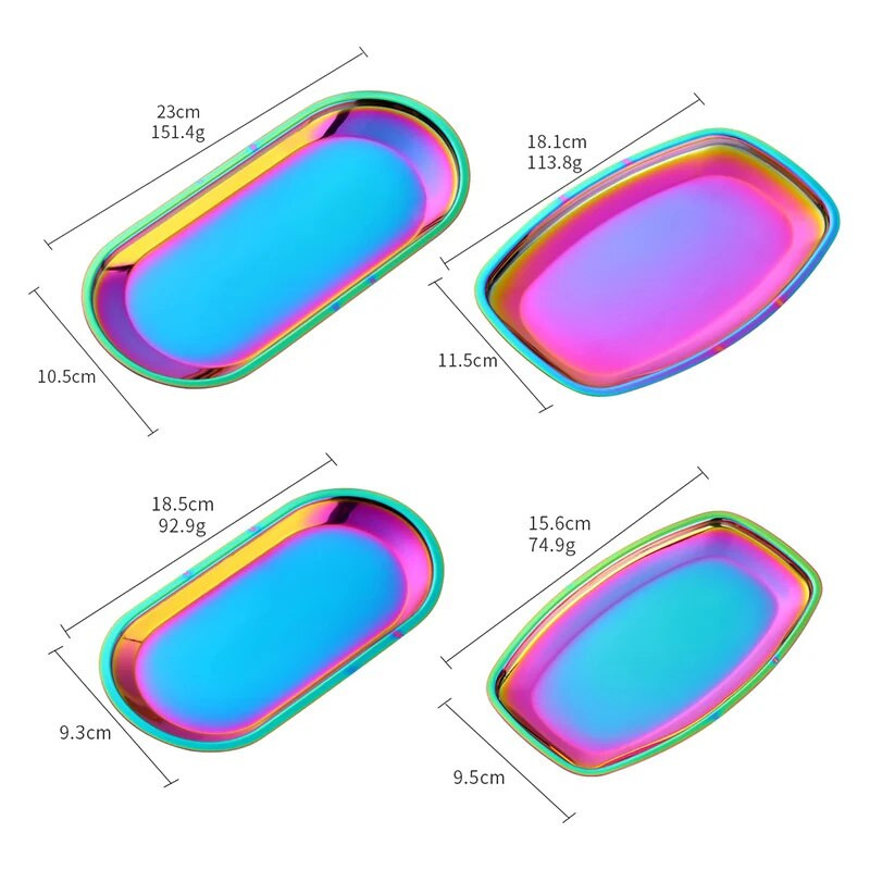 Severský štýl, oválny servírovací podnos na šperky, tanier z nehrdzavejúcej ocele, kovový úložný priestor, zlatá dekorácia, domáci organizér