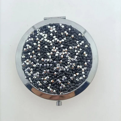 Κρυστάλλινο Διαμάντι Διπλής Όψης Καθρέφτης Μακιγιάζ Φορητός Μίνι Τσέπη Κυκλικός Καθρέφτης Χρυσό Ασημί Καλλυντικό Μικροί Καθρέφτες Καθρέφτης Νεσεσέρ