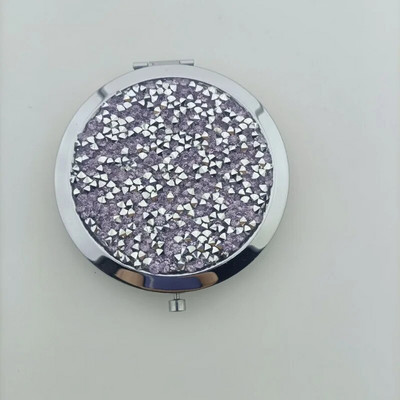 Κρυστάλλινο Διαμάντι Διπλής Όψης Καθρέφτης Μακιγιάζ Φορητός Μίνι Τσέπη Κυκλικός Καθρέφτης Χρυσό Ασημί Καλλυντικό Μικροί Καθρέφτες Καθρέφτης Νεσεσέρ