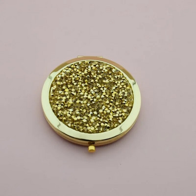 Κρυστάλλινο Διαμάντι Διπλής Όψης Καθρέφτης Μακιγιάζ Φορητός Μίνι Τσέπη Κυκλικός Καθρέφτης Χρυσό Ασημί Καλλυντικό Μικροί Καθρέφτες Καθρέφτης Νεσεσέρ