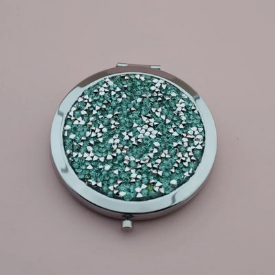 Κρυστάλλινο Διαμάντι Διπλής Όψης Καθρέφτης Μακιγιάζ Φορητός Μίνι Τσέπη Κυκλικός Καθρέφτης Χρυσό Ασημί Καλλυντικό Μικροί Καθρέφτες Καθρέφτης Νεσεσέρ