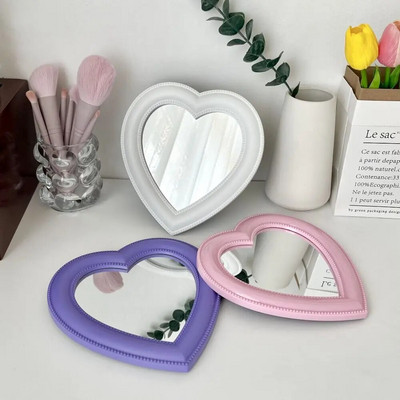 Oglindă în formă de inimă în formă de dragoste Frumusețe Oglindă de înaltă definiție dulce pentru agățat de perete Oglindă simplă de birou INS pentru cosmetică de uz casnic