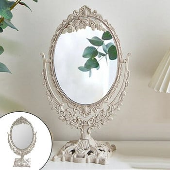 Настолно огледало, 360° въртящо се козметично огледало за грим със стойка за огледало