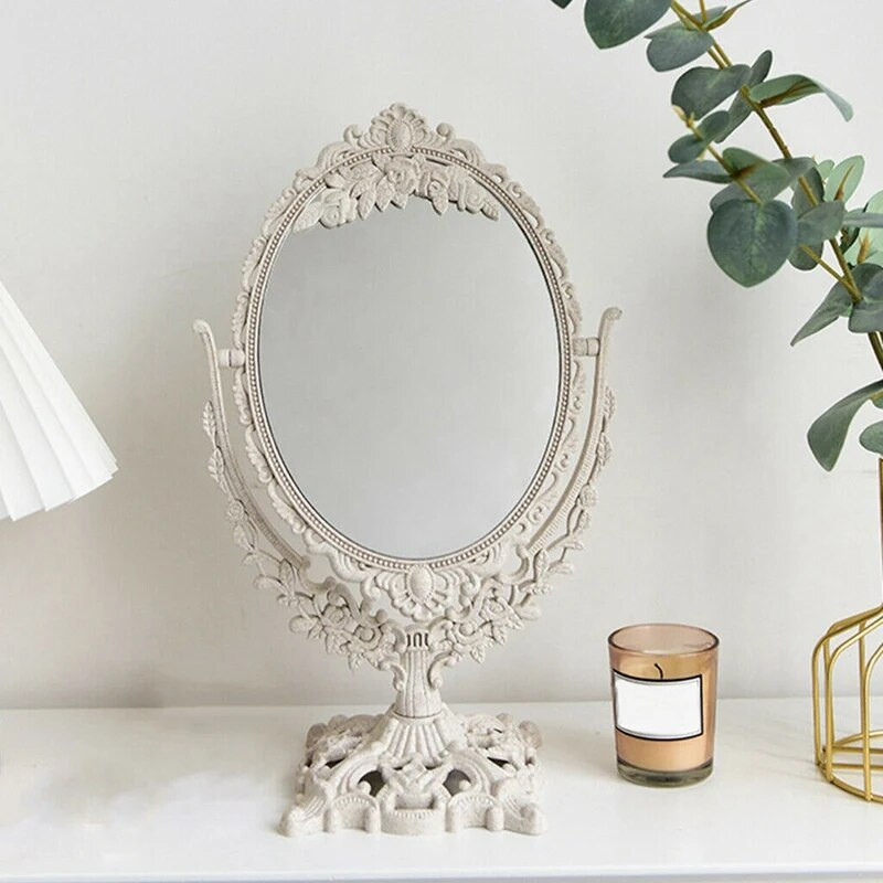 Επιτραπέζιος καθρέφτης Vanity 360° Περιστρεφόμενος καθρέφτης καλλυντικού μακιγιάζ με καθρέφτη βάσης