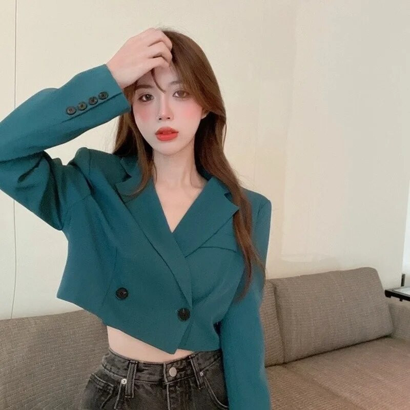 Apkarpyti švarkai Moteriški dvikrūčiai šalto temperamento Seksuali mergaitiška OL Madinga Elegantiška gatvės apranga Retro Mujer paltai Rudens nauji BF