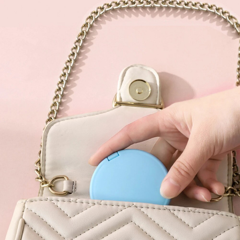 Καθρέφτης διπλής όψης τσέπης Στρογγυλός αναδιπλούμενος καλλυντικός καθρέφτης οβάλ καθρέφτης μακιγιάζ ταξιδιού Φορητός για τσέπη τσάντα τσάντας