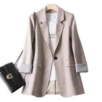Μόδα επαγγελματικά καρό κοστούμια Γυναικεία δουλειά Γυναικεία μακρυμάνικα Άνοιξη Casual Blazer 2022 Νέα μπουφάν για γυναικεία παλτό