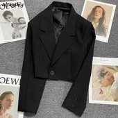Blazere cu un singur nasture Femei Toamnă Solid All-metch Daily Leisure Basics Creativitate Seducătoare Populare Trendy Stil coreean Doamnelor