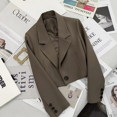 Blazere cu un singur nasture Femei Toamnă Solid All-metch Daily Leisure Basics Creativitate Seducătoare Populare Trendy Stil coreean Doamnelor