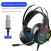 Căști pentru jocuri A1, computer de birou purtat pe cap, Esporturi luminoase Rgb, căști pentru mâncare de pui cu microfon pentru reducerea zgomotului