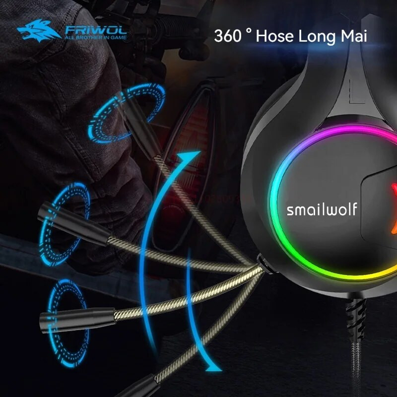 A1 žaidimų ausinės, stalinis kompiuteris su galva, Rgb Luminous Esports, vištienos valgančios ausinės su mikrofonu triukšmui sumažinti