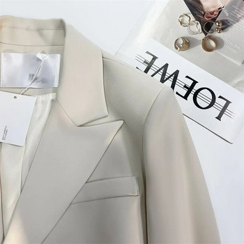 Lucyever Φθινοπωρινά νέα σακάκια για γυναίκες Κορεατικά κομψά κοστούμια χωρίς κουμπιά σακάκι Γυναικείο μακρυμάνικο παλτό γυναικείο