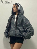 Hanorac cu mânecă lungă, cu mânecă lungă, tipărire, cu buzunare, imprimeu Harajuku, cu fermoar