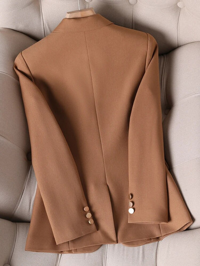 Noua sosire Toamna Iarna Kaki Bleumarin Femei Blazer Maneca lunga Maneca lunga Un singur buton Office Doamnelor Imbracaminte de lucru de afaceri Jacheta formala