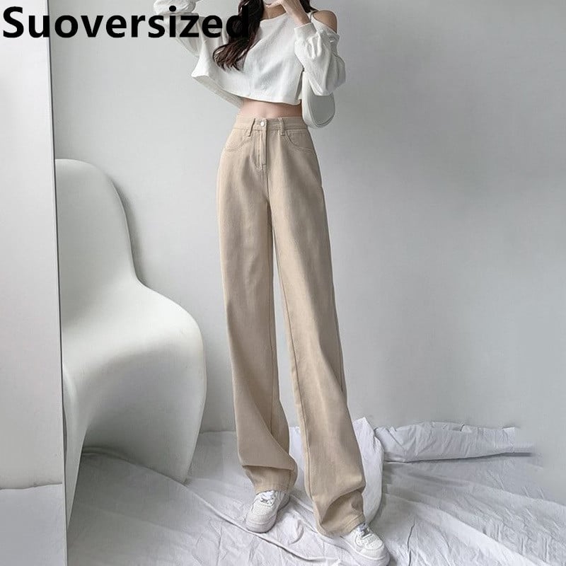 Dámske džínsy s vysokým pásom a širokými nohavicami, ležérne, veľká veľkosť 5xl, vrecovité rovné džínsové nohavice, kórejské streetwear, Vaqueros, vintage kot pantalones