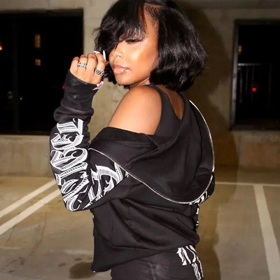 Y2K Gothic Butterfly Print Oversize Zip Up Hanorac 2023 Iarna Nou Grunge Hanorac cu mânecă lungă Jachetă casual cu glugă Streetwear