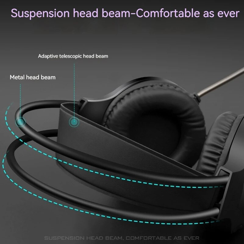 Ακουστικά παιχνιδιών Ak3 Headworn Ενσύρματα Δροσερά πολύχρωμα ελαφριά αναπνοή Επιτραπέζιος υπολογιστής Esports Ακουστικά κοτόπουλου