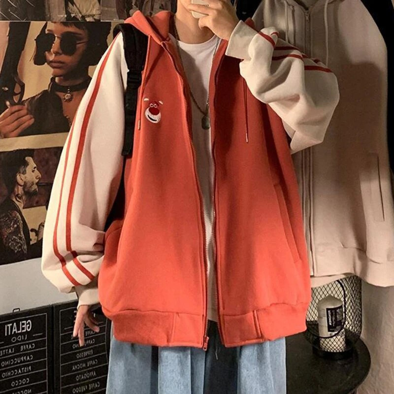 2021 Tricouri pentru femei, toamnă cu fermoar, cardigan, pulover cu glugă, stil Harajuku, cu glugă, în stil port, mai largi, casual, cu glugă, kawaii, Y2k, în sine