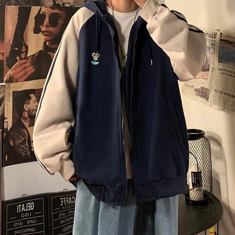 2021 Tricouri pentru femei, toamnă cu fermoar, cardigan, pulover cu glugă, stil Harajuku, cu glugă, în stil port, mai largi, casual, cu glugă, kawaii, Y2k, în sine