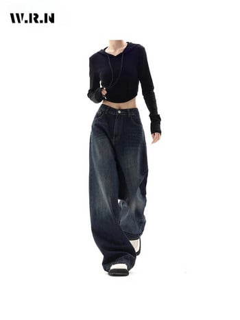 Y2K Vintage Ψηλόμεση Harajuku Loose Jeans Παντελόνι Κορεατικής μόδας Γυναικεία Grunge Φαρδύ πόδι Παντελόνι Τζιν Γυναικεία Ρούχα