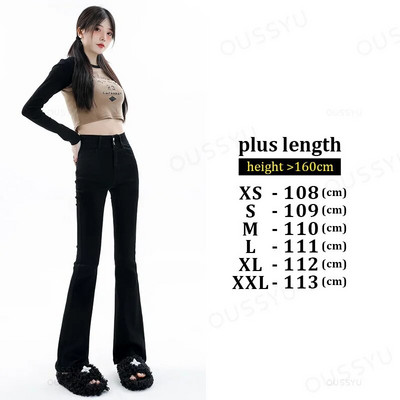 Dámske džínsy, bavlnené denimové rozšírené nohavice, elastické, vintage, streetwear, vysoký pás, štíhle, mamičky, Harajuku nohavice, plus dĺžka