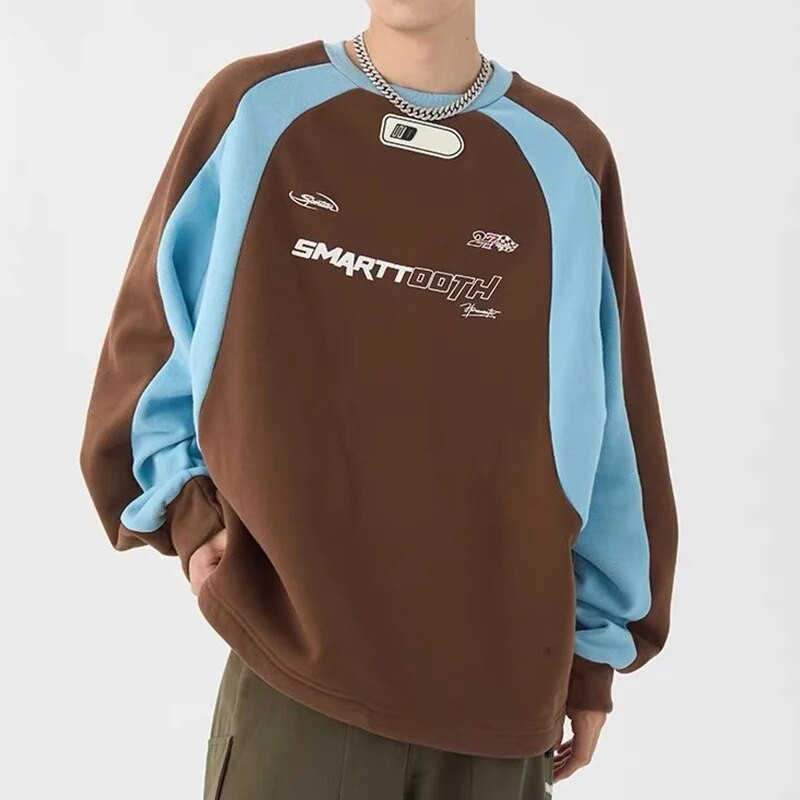 Y2K Stitch Hanorace Femei Bărbați Moda coreeană Gâtul O Top cu mânecă lungă Pulover Harajuku Streetwear Vintage Hanorac pentru cuplu