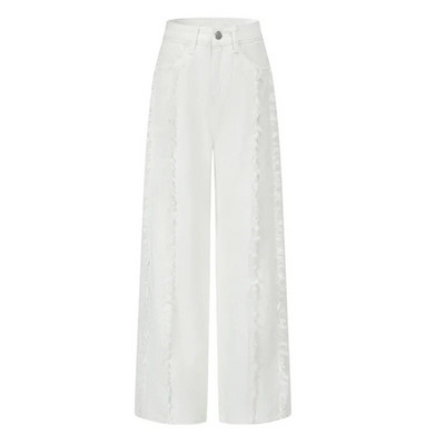 Dámske dlhé džínsy EAM Blue Burrs High Street s vysokým pásom, nové voľné nohavice, módny dizajn Tide, jar/jeseň 2024, 1DE7583