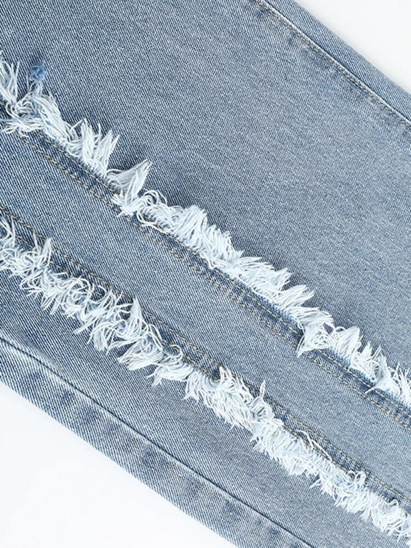 Dámske dlhé džínsy EAM Blue Burrs High Street s vysokým pásom, nové voľné nohavice, módny dizajn Tide, jar/jeseň 2024, 1DE7583